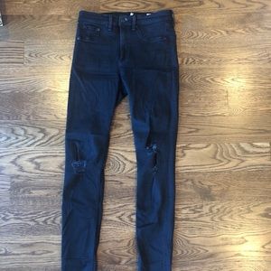Rag and Bone High Waist Distressed Jeans